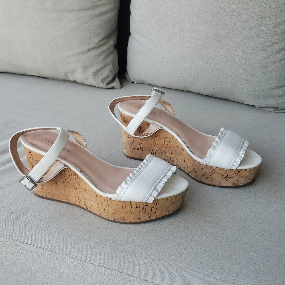 Kate Spade Frilly Platform Wedges, Size 8
